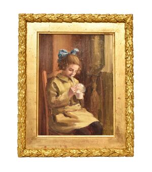 PAINTINGS PORTRAITS OF A CHILD, OIL ON CANVAS, EARLY 20TH CENTURY. (QR189)