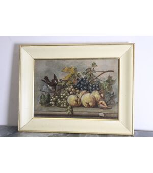 Antica natura morta frutta primi 900 olio su tavola !!!