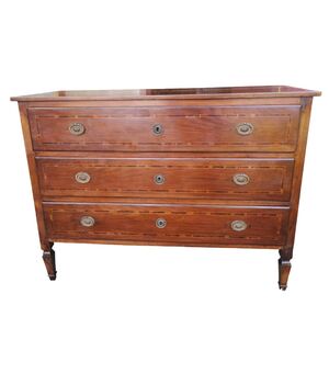 Louis XVI Emilian chest of drawers inlaid Rolo     
