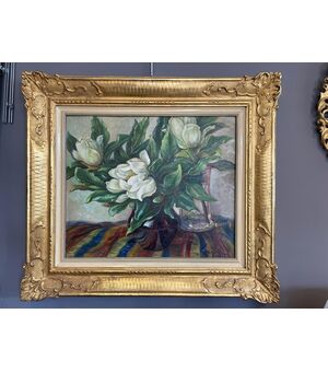 Dipinto ad olio magnolie 