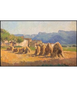 Francesc Carbonell I Massabé (1928) - Mucchi di fieno (sant Esteve d'En Bas, Gerone)