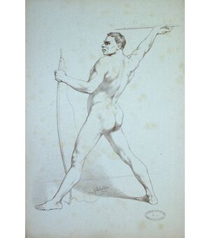 “Nudo di giovane uomo con arco e freccia”