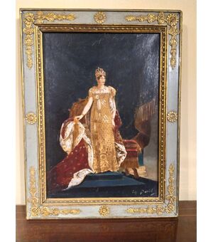 Dipinto olio su tela raffigurante Giuseppina Bonaparte 