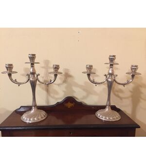 Pair of 800 silver candlesticks