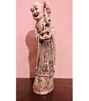 Ivory sculpture depicting an oriental sage