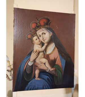 Painting depicting Our Lady of Prague with Baby Jesus - mid 19th century