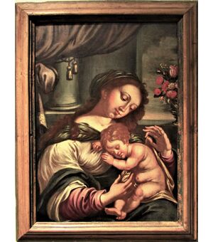 "Madonna col Bambino" olio su tavola di fine '500 VENDUTO