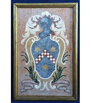 Grande Stemma Araldico in mosaico policromo - Italia XIX/XX sec.