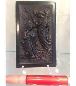 Annunciation in ebony of the nineteenth century     