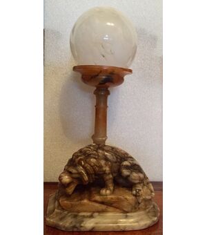 Napoleon III marble and alabaster lamp     