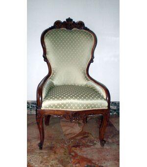 poltroncina da salotto in noce Luigi Filippo