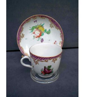 Cozzi porcelain cup with saucer
