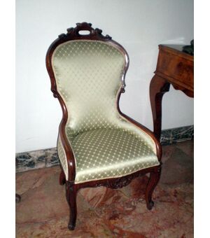 poltroncina da salotto in noce Luigi Filippo
