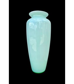 Vase in aquamarine-colored cased glass.Nason-Moretti manufacture .Murano.     
