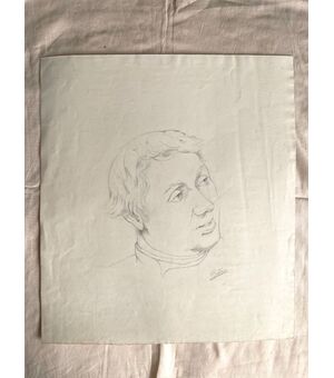 Pencil drawing on paper, male figure Arturo Pietra, Bologna.     