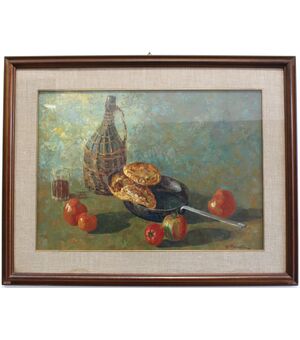 Dipinto ad olio "natura morta" - Walter Morselli