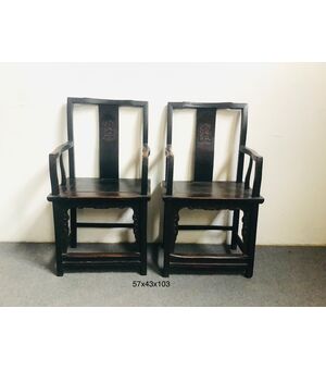 Pair of Qing chairs     