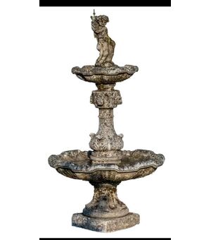 Magnifica Fontana da centro in pietra di Vicenza - H 210 cm - Periodo '800