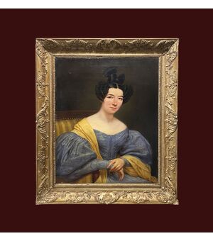 Louis Riquier (1792-1884) - Very important portrait of a woman dated 1833     