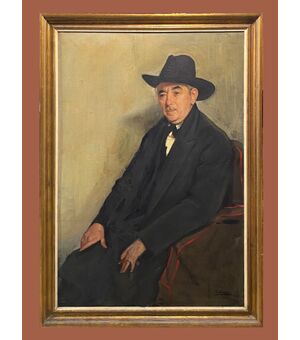 Pedro García Camío (1897-1963) - Ritratto di uomo con cappello