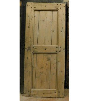  ptir448 - porta rustica in pioppo, epoca '800, misura cm l 81 x h 191 