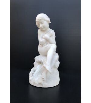 &quot;Modesty&quot; - alabaster sculpture - XIXth Century     