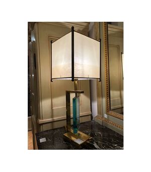 Elegante Lampada Anni &#39;70 da Tavolo Designe/Pergamena - Ricondizionata