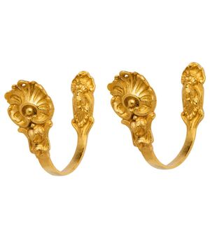 Coppia di "embrasses" in bronzo dorato 24 carati - O/4740-2 -