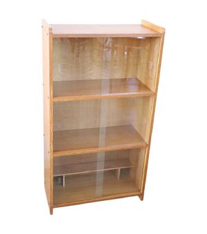 Showcase or small vintage bookcase with sliding doors, 1980s PRICE NEGOTIABLE     