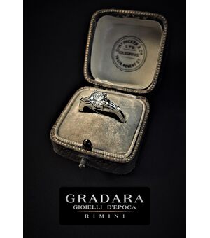 Solitaire ring in Platinum with Diamond Color &quot;E&quot; 1 ct. with GIA certificate     