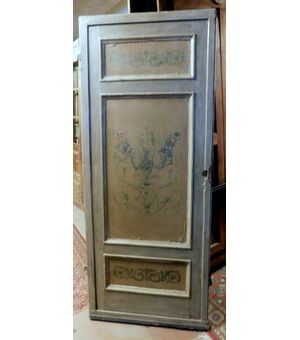 ptl595 - lacquered door, 18th century, cm L 90 x H 217 x P 5     