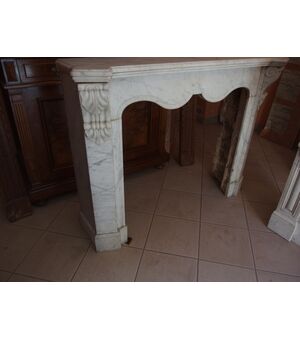 FIREPLACE IN WHITE MARBLE AGE 800 cm 127xP37xH96     