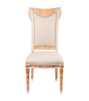 Special Single Draped Chair, Painted Faux Marbre     
