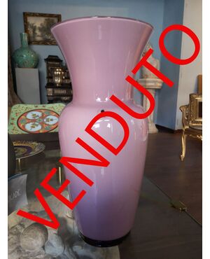 Pink glass vase, Venini, 1980 Venini     
