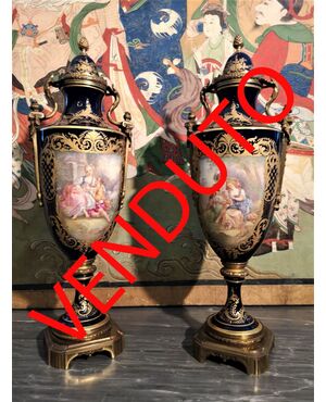 Pair of Sevres porcelain vases, period: late 19th century     