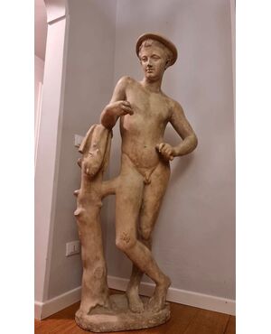 Grande scultura in gesso raffigurante Apollo 