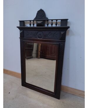 Specchiera in noce stile neorinascimento- primi 900 - specchio - cornice