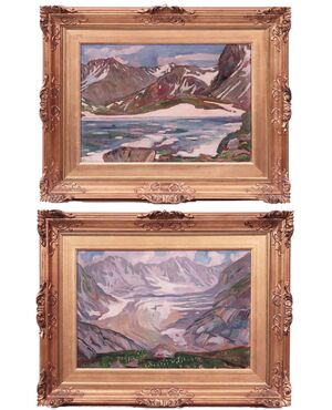 Mascarini Giuseppe (1877-1954) - Coppia Paesaggi montani
