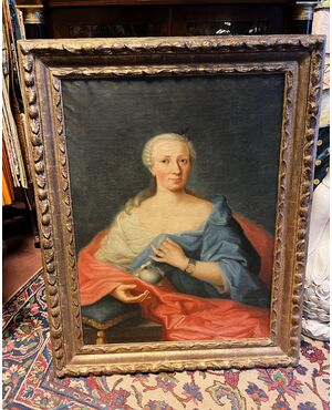 Ritratto del XVIII secolo. Ritratto femminile Olio su tela, cm 100x65
