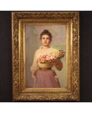 Painting portrait of a lady from the 19th century