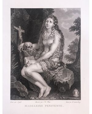 "Madeleine Penitente" - incisione a bulino - GUTTENBERG HEINRICH - 1789