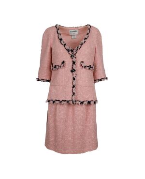 Chanel Pink Bouclé Mini Dress & Jacket Ensemble - '00s
