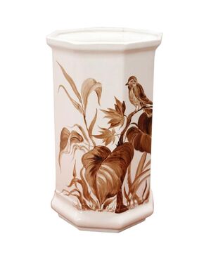 Hand painted artistic ceramic vase circa 1980     