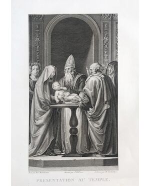"Presentation au Temple" - Incisione a bulino - Guttenberg Heinrich -1789