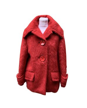 Prada Giacca in Pelliccia Col. Fur Alpaca Caban 38