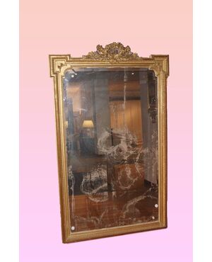 Splendida Grande specchiera Luigi XVI del 1800 con cimasa 