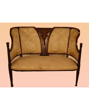 Antico divano inglese del 1800 stile vittoriano in mogano