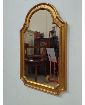 Specchiera in legno dorata punzonata- cornice con specchio - metà 900
