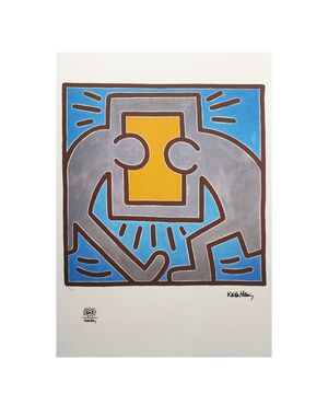 1990s Original Gorgeous Keith Haring Limited Edition Lithograph
