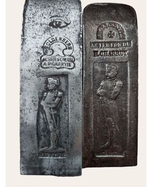Coppia di lame in acciaio "sans rival" effige Napoleone seconda metà del XIX secolo 